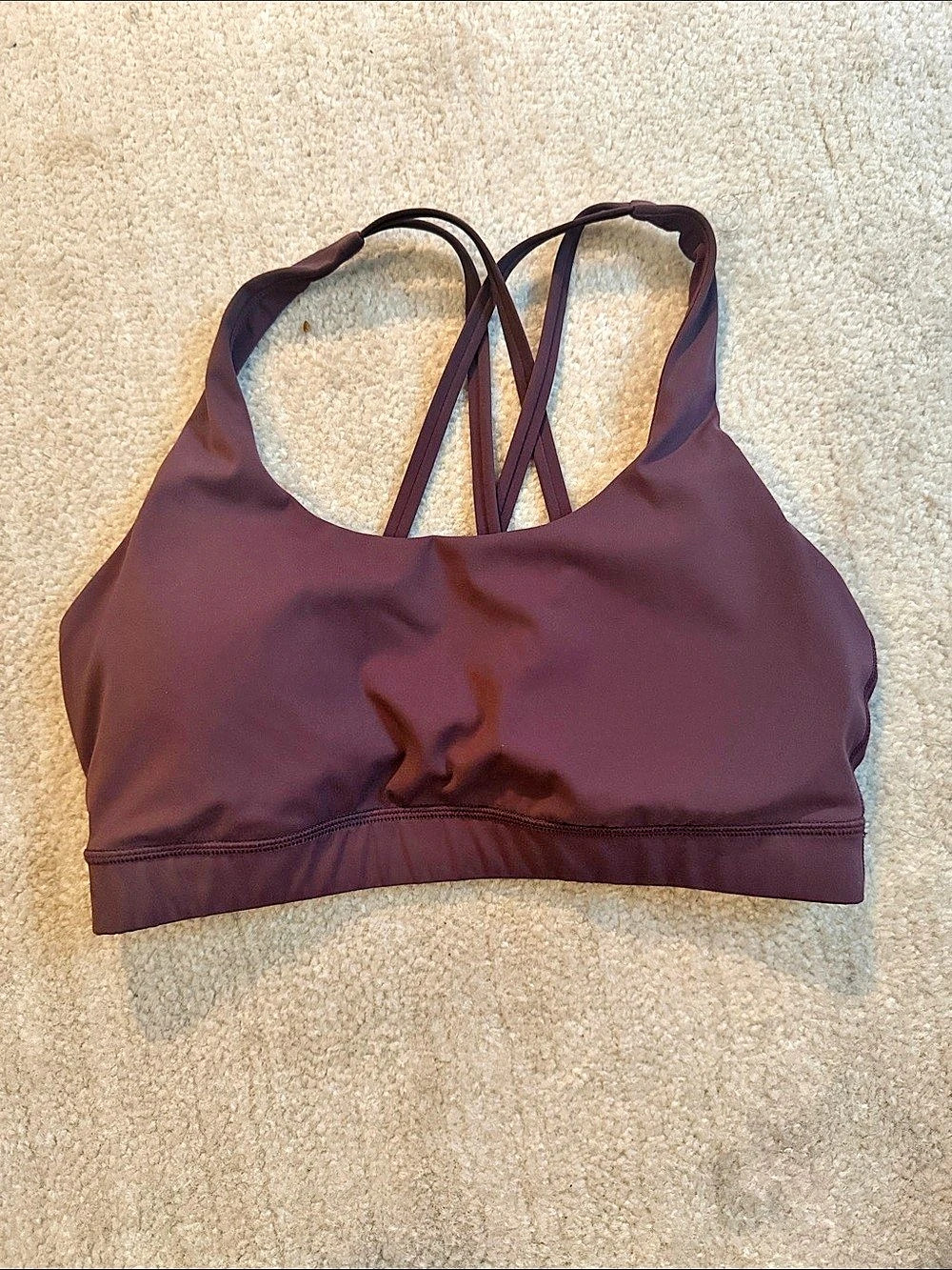 CRZ YOGA Naked Feeling Strappy Sports Bra Purple